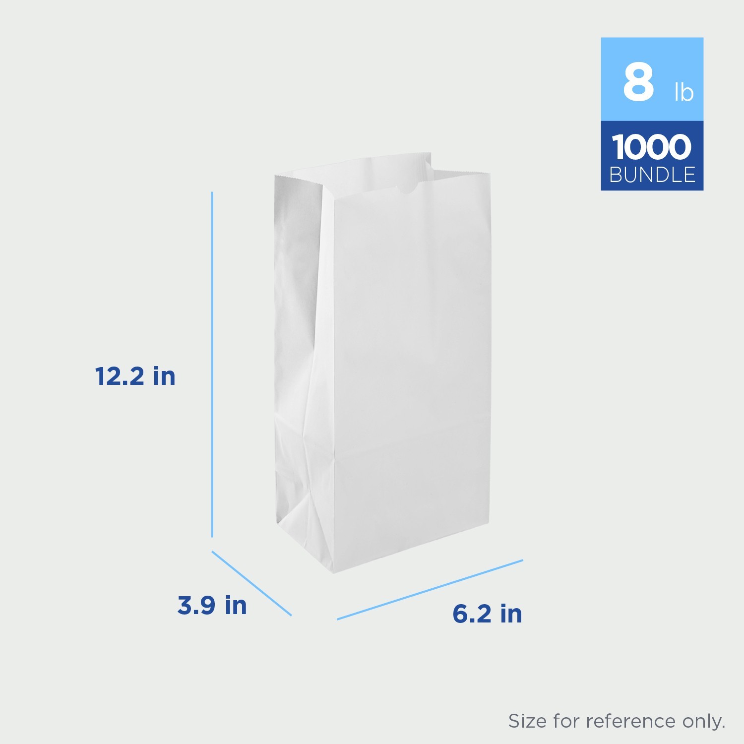 Karat 8lb Paper Bag – White – 1,000 ct, FP-SOS08W (1000)