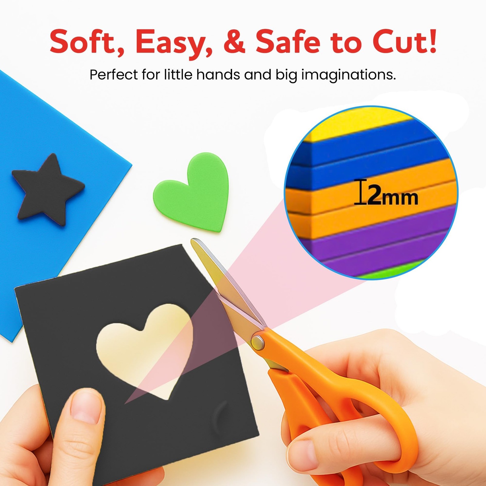 Self-Adhesive EVA Foam Sheets for Crafts – 2mm Thickness 8 Black Sheets, 6