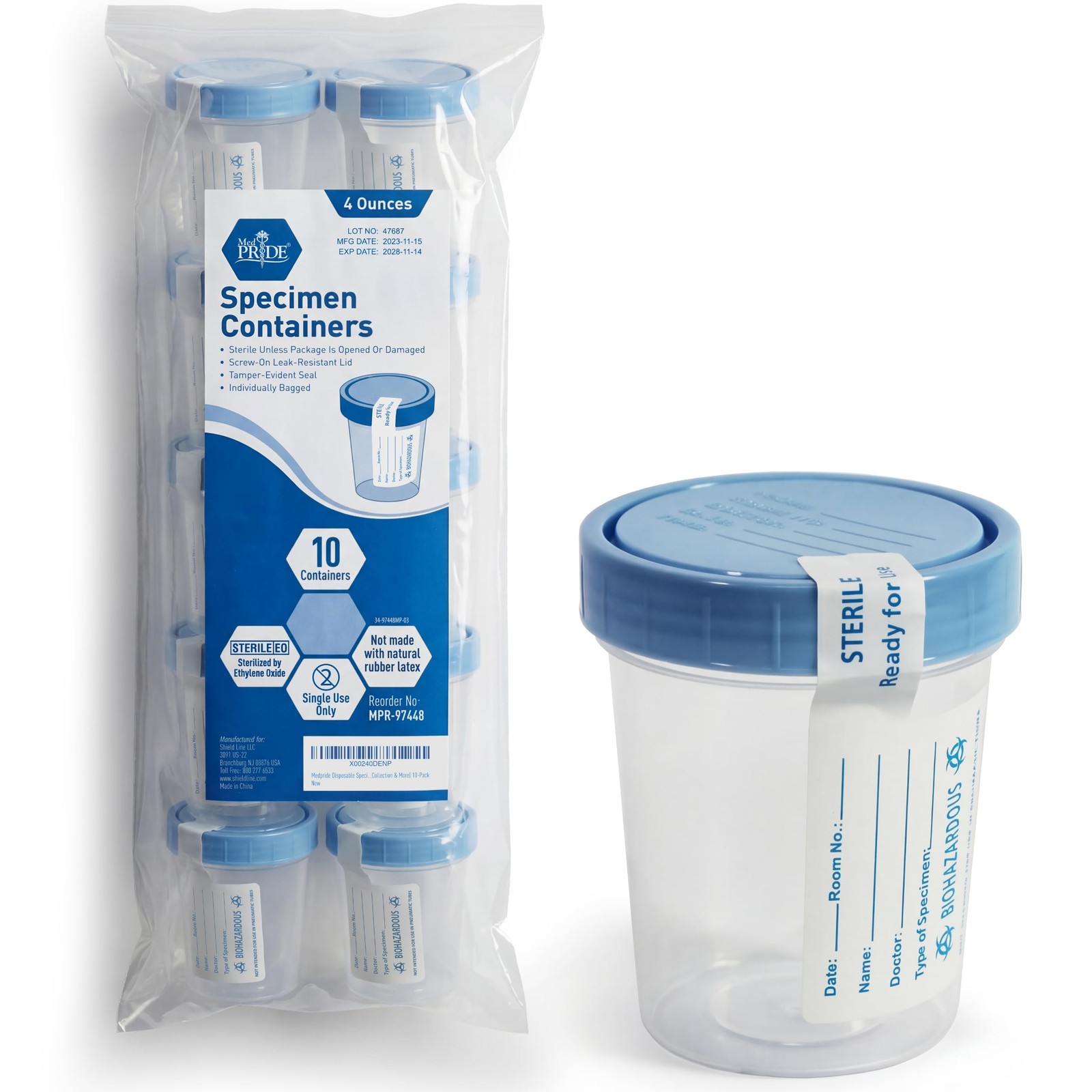 MED PRIDE Disposable Specimen Cups 10-Pack| High-Grade Silicone, Sterile,…