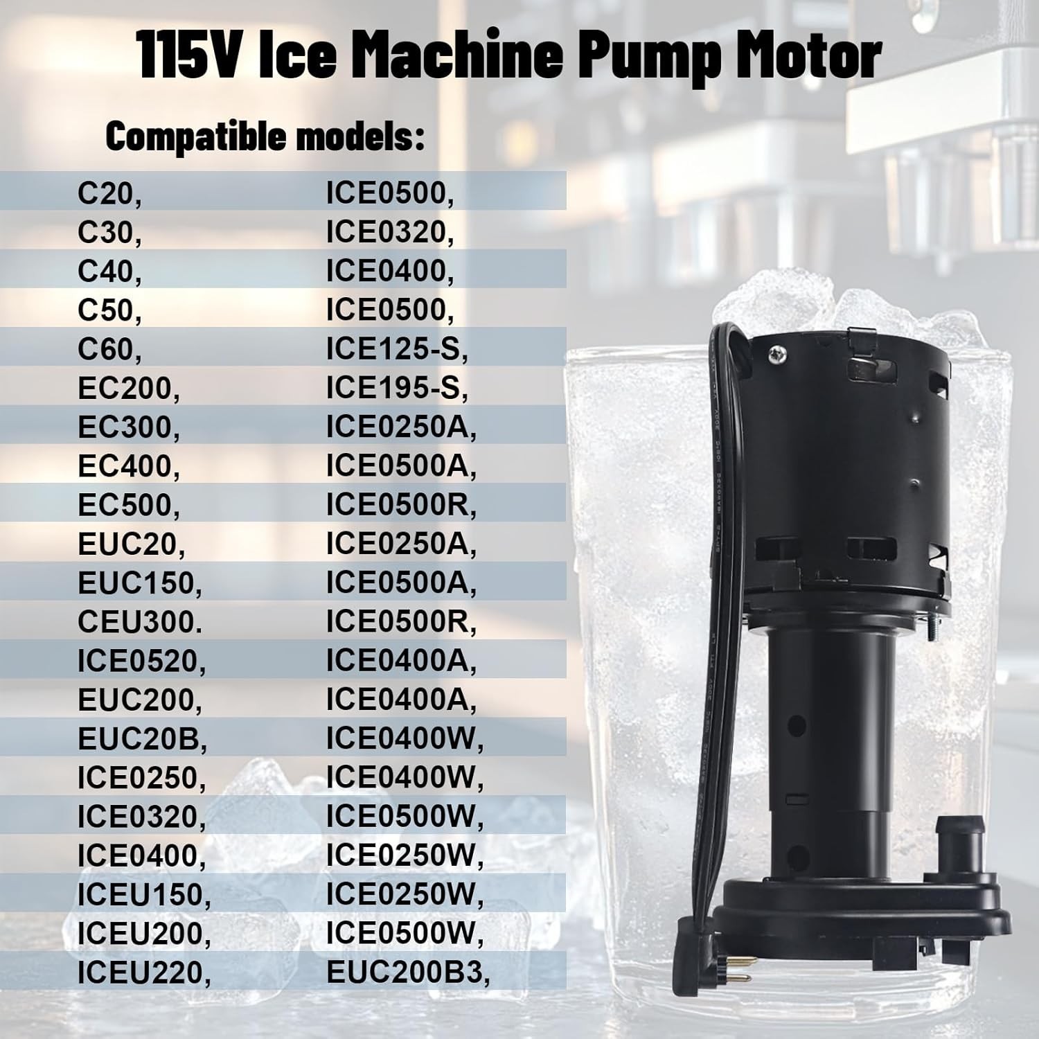 9161076-01 Water Pump Replacement 115V Ice Machine Pump Motor Compatible with