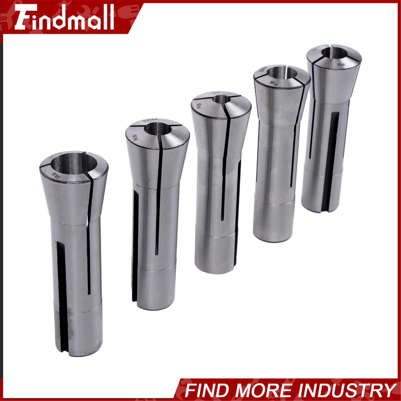 Findmall R8 Round Collet Set 25pc – 0.0005″ TIR Ultra Precision Industrial