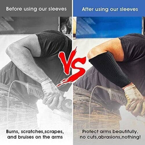 2 Protective Arm Sleeve Cut Heat Resistant Protector Anti Abrasion Safety Work