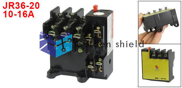 JR36-20 Adjustable 3-Pole 1NO 1NC Thermal Overload Relay 10-16A✦Kd