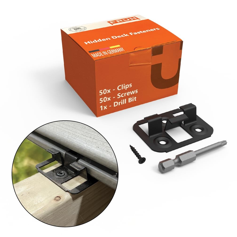 Hidden Deck Fasteners for Composite Boards 8.5mm Groove Black Steel