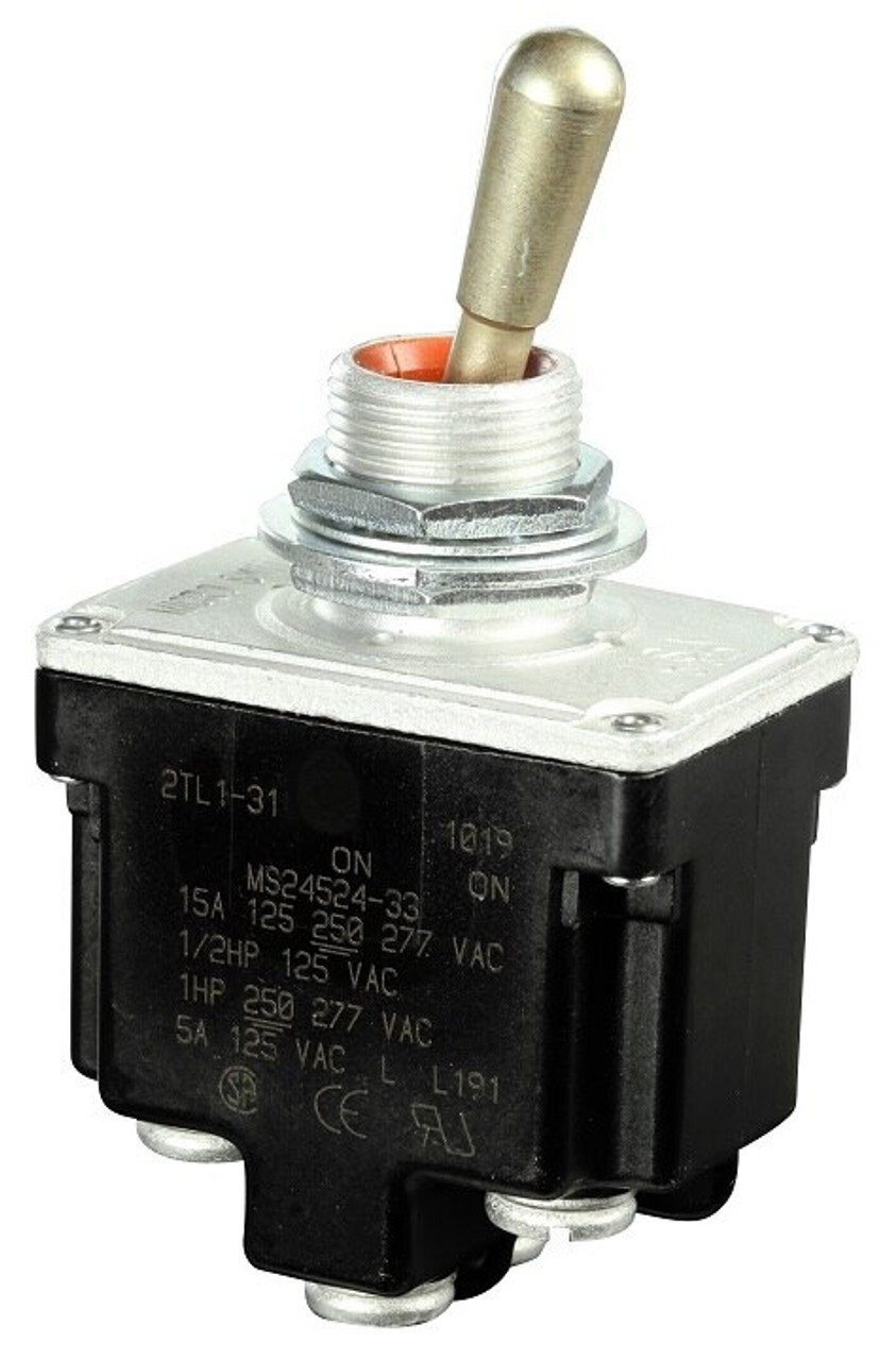 Honeywell 2TL1-31 Toggle Switch,DPDT,15A @ 277V,Screw