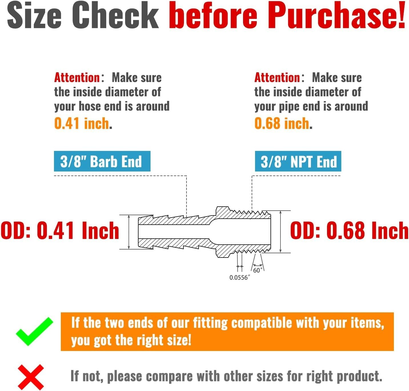 3/8» NPT Brass Hose Barb Fittings, 3/8» NPT Male Thread to 3/8 Inch Barbed …