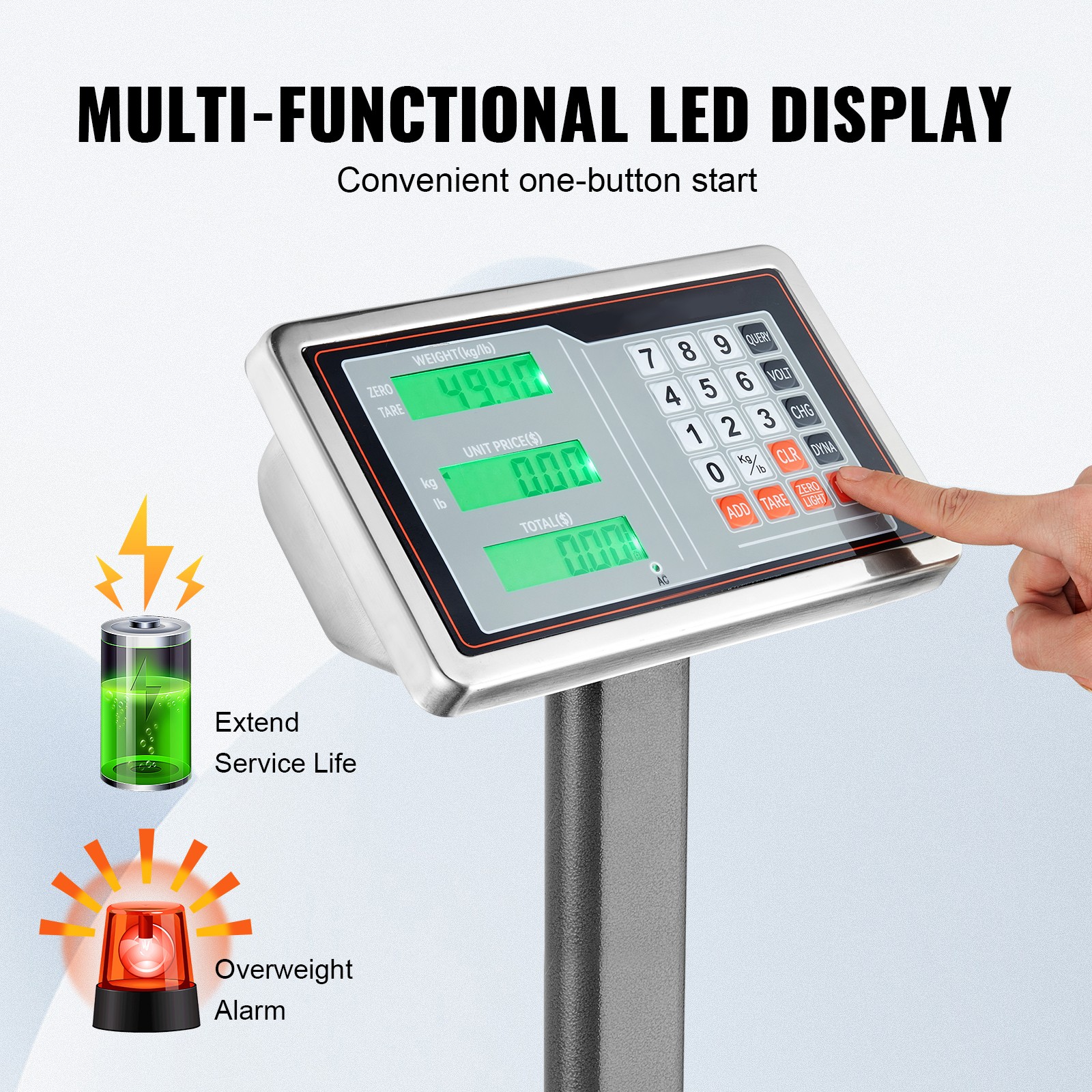 Uimoso 660 lbs / 0.1 Digital Floor Platform Scale for Shipping and Postal Use