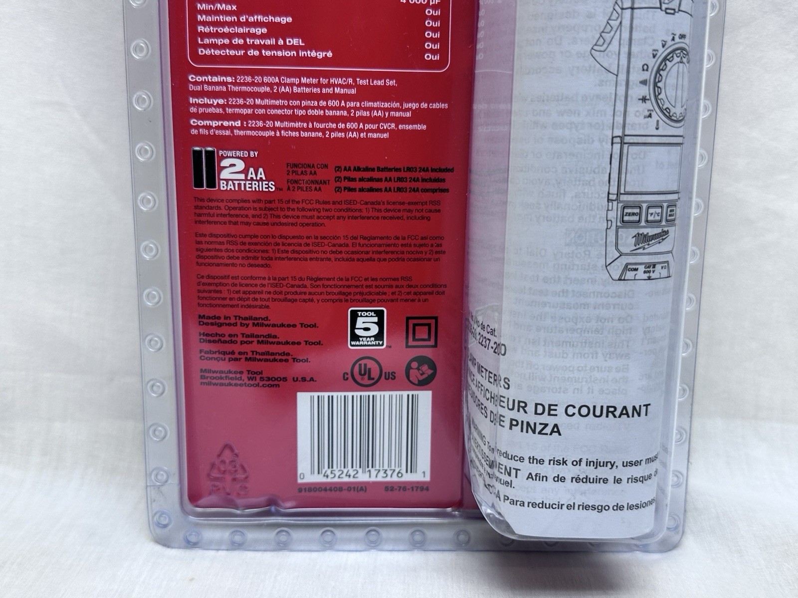 Milwaukee 2236-20 Clamp Meter for HVAC/R – Red