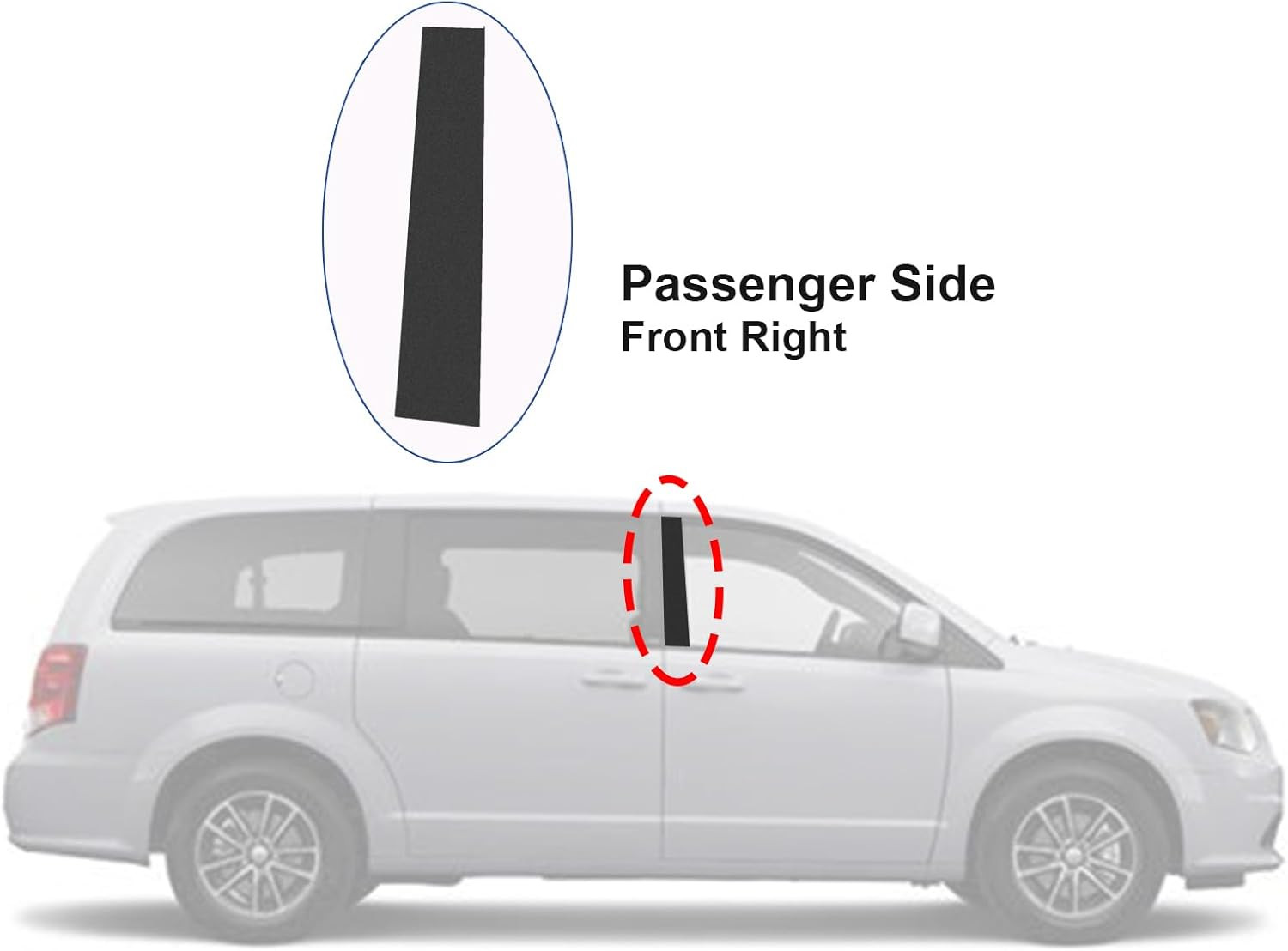 926-445 Right B-Pillar Door Trim for 2008-2020 Dodge Grand Caravan Chrysler T&C