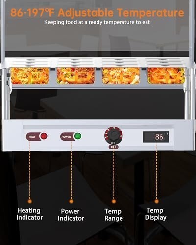 96QT Steam Table 12x8QT Electric Commercial Food Warmer 12 Pan with Wheel 1500W