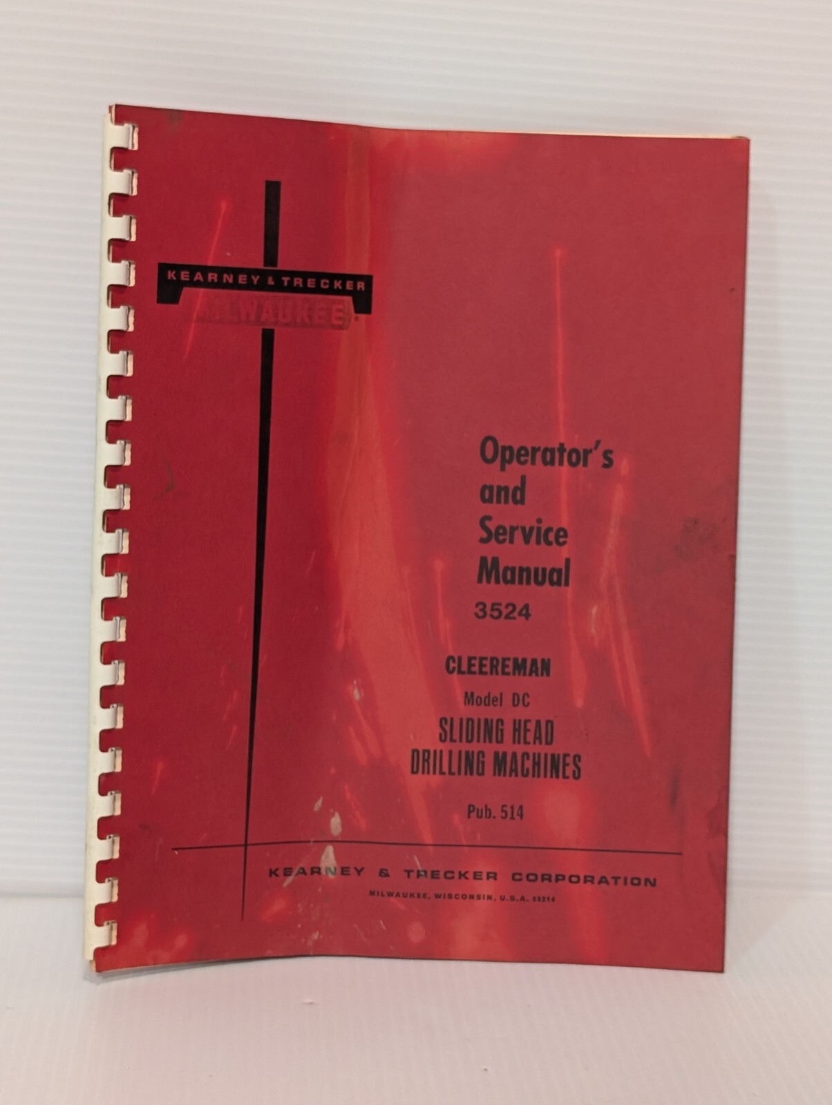 Kearney & Trecker 3524 Op & Maintenance Manual, Cleereman DC Drilling Machine