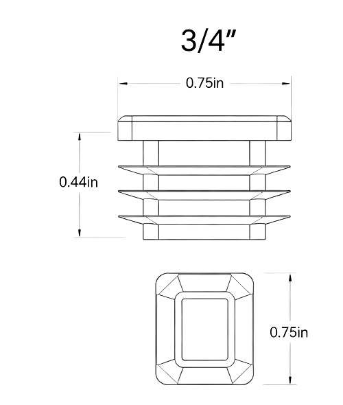 3/4″ Inch Square Tube End Plug 3/4″ Chair Glide Blanking Insert Plug Black