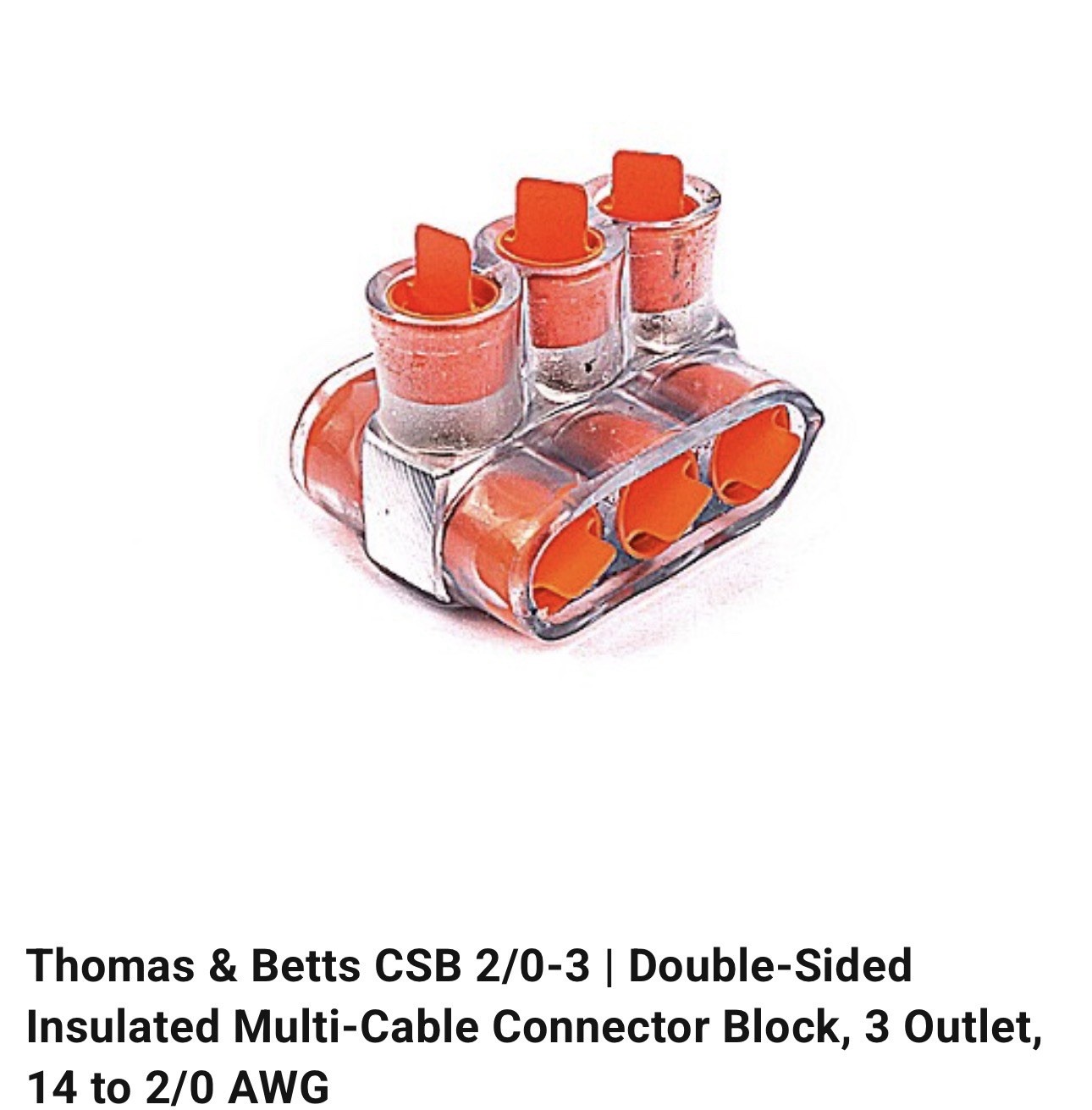 *MAKE AN OFFER* ABB, CSB 2/0-3 Double Sided Cable Block *NEW* 1 Box Of 10 Units