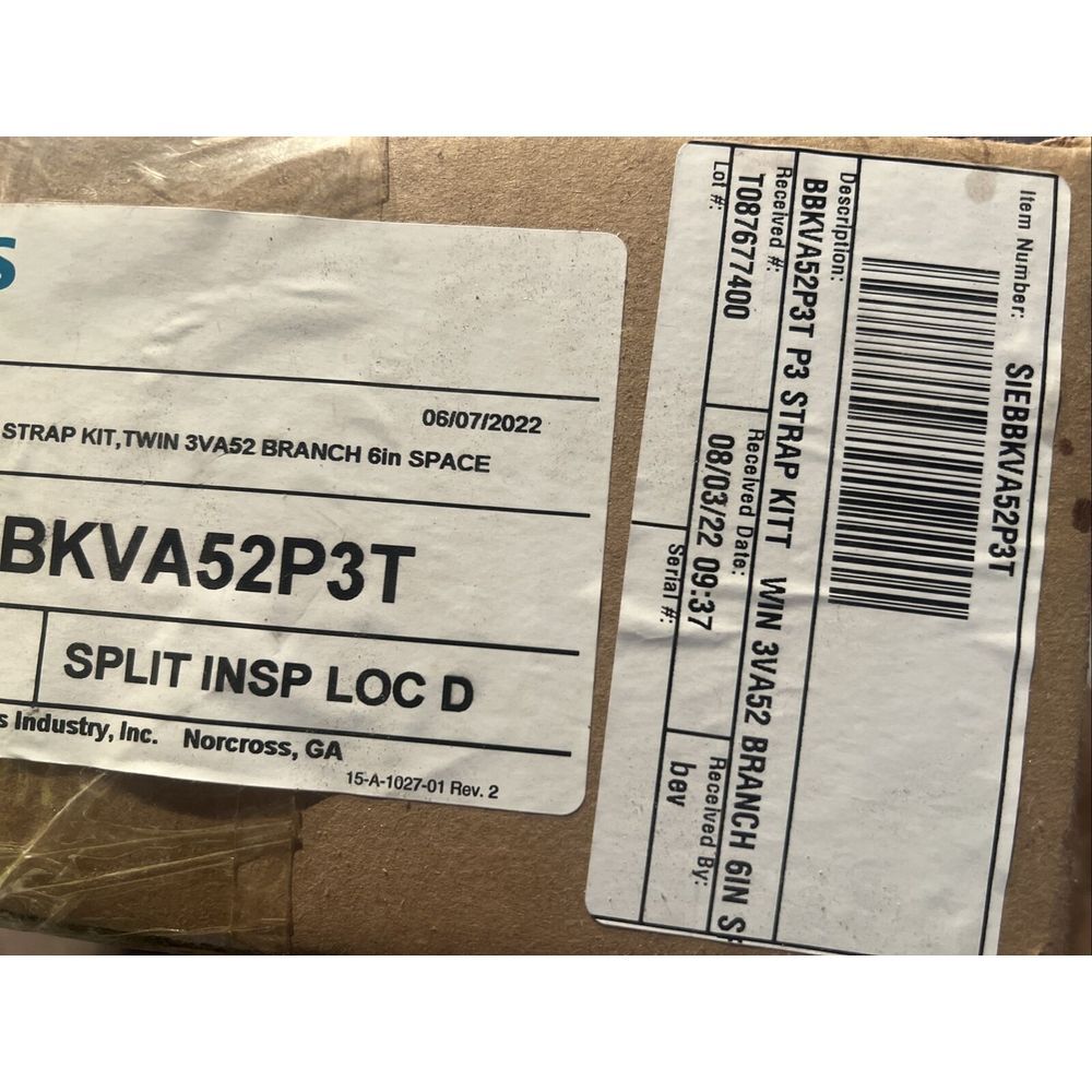 Siemens BBKVA52P3T Branch Circuit Kit Complete