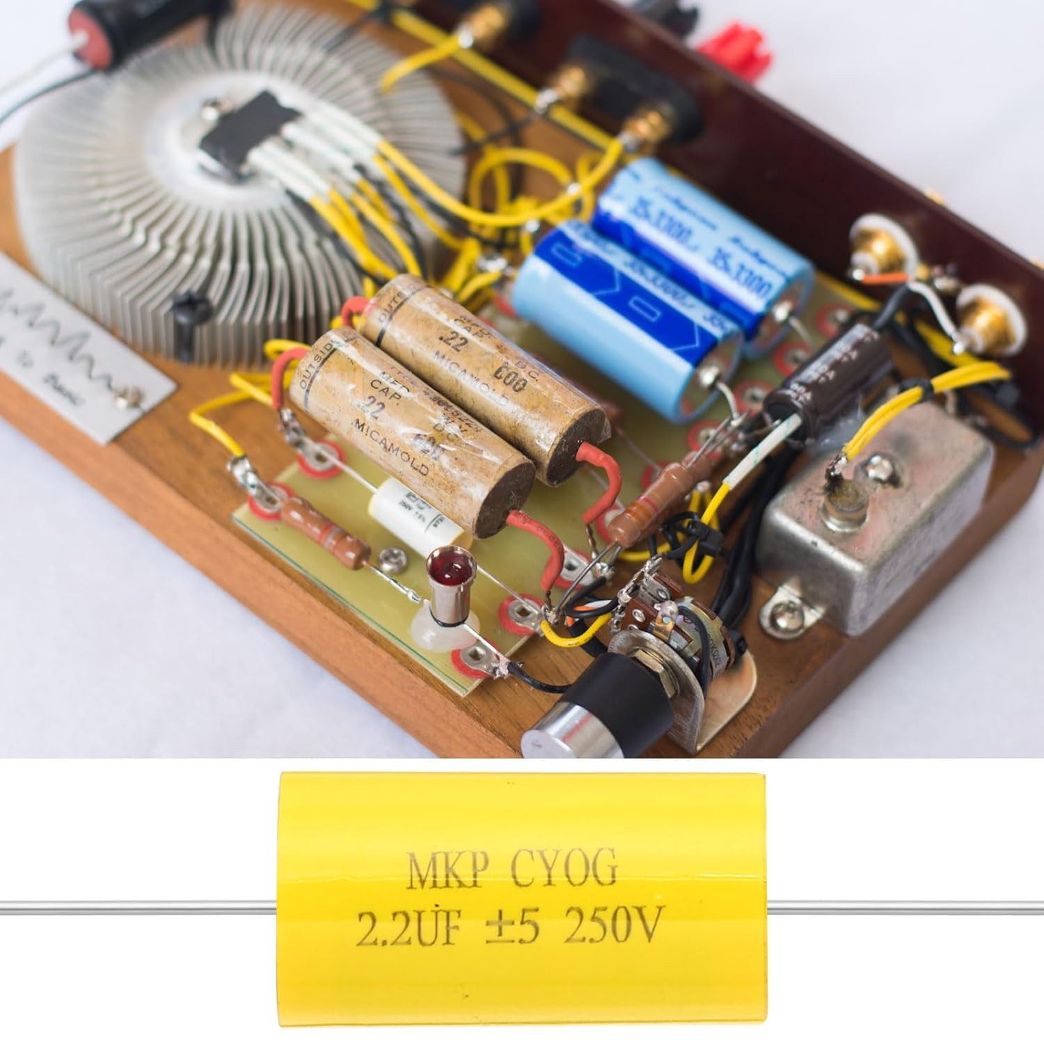 Patikil 2.2Uf 250V Frequency Divider Capacitor, 5 Pcs Axial Audio Speaker