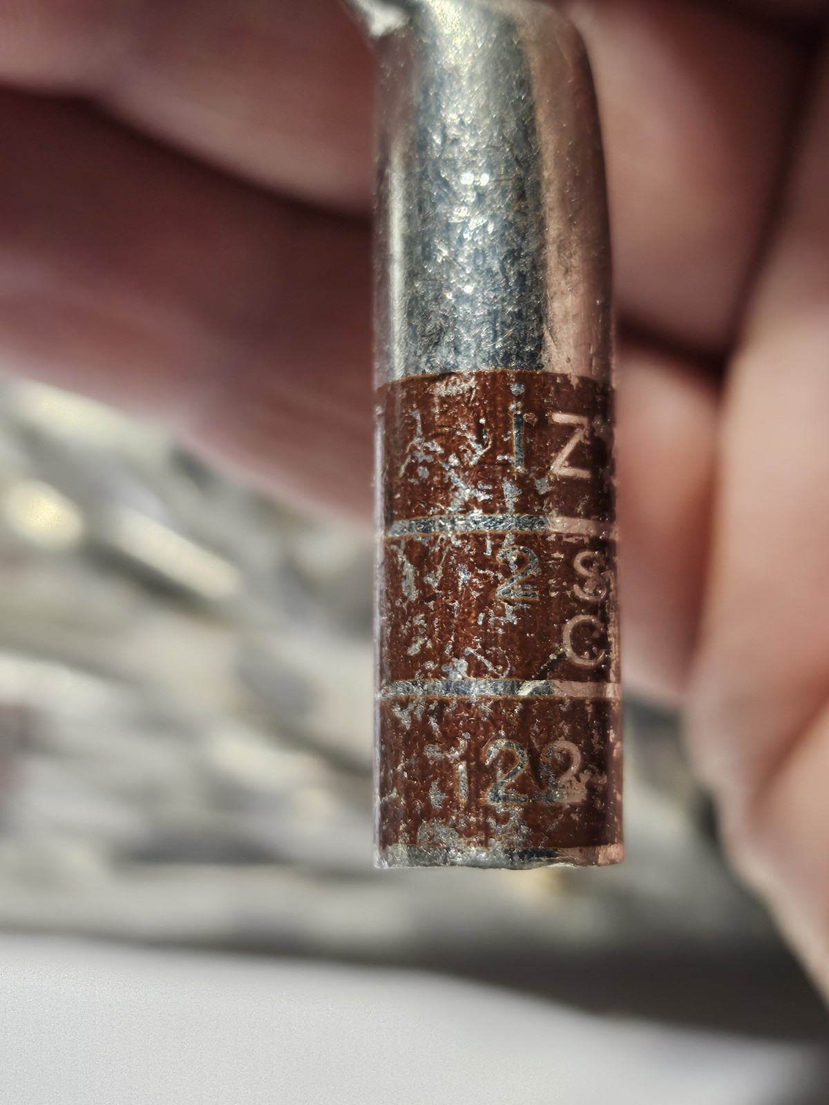 Copper Lug i22-38U 2-Hole Slotted, 3/8″ Stud, #2 AWG, Brown Izzy (lot of 50)