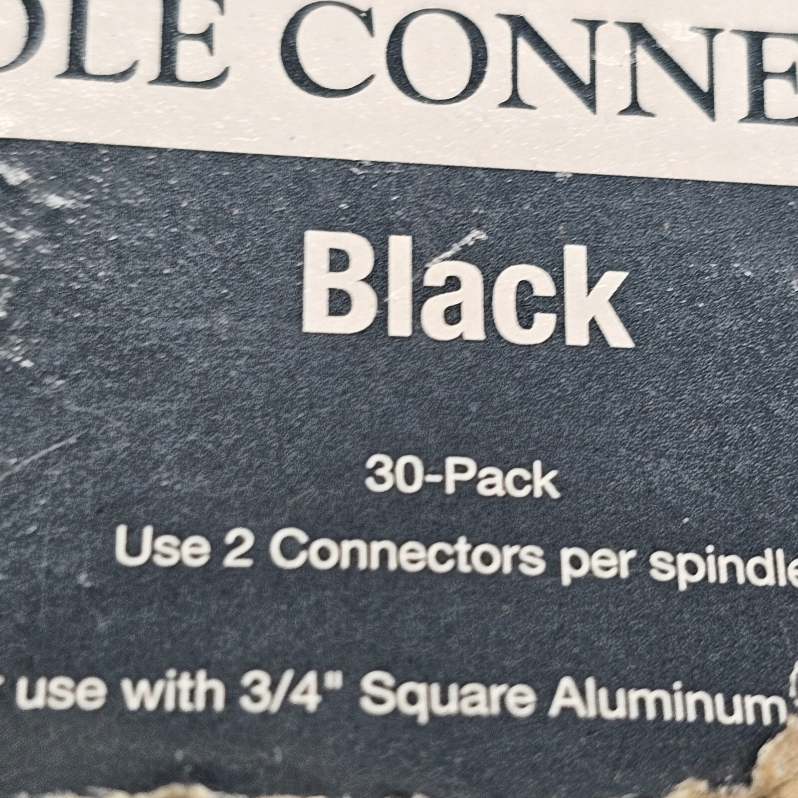 (QTY 30) Designer’s Image 171-7690 Black Square Spindle Connector for 3/4″