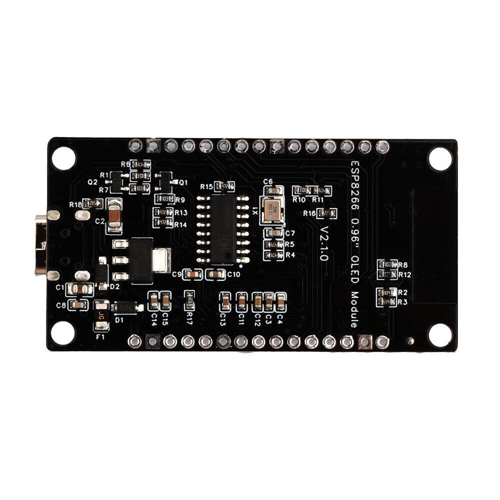 NodeMCU ESP8266 Board with 0.96″ OLED Display CH340 yellow blue WiFi Type C USB