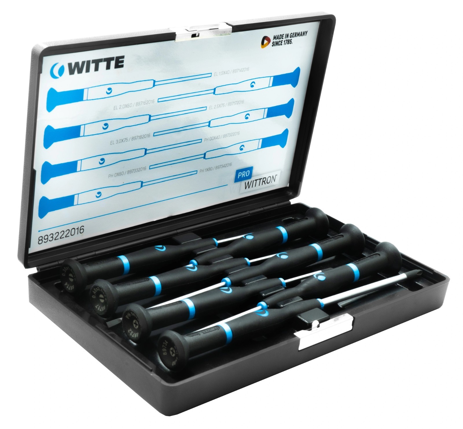WITTE WITTRON Precision Screwdriver Set, 7 Pieces.