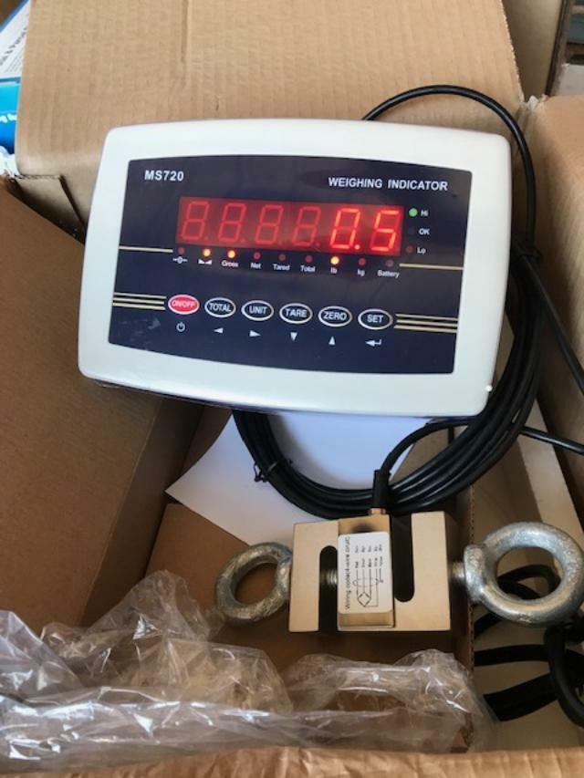 750 LB CALIBRATED CRANE SCALE TENSION/ COMPRESSION accuracy 0.1 LB