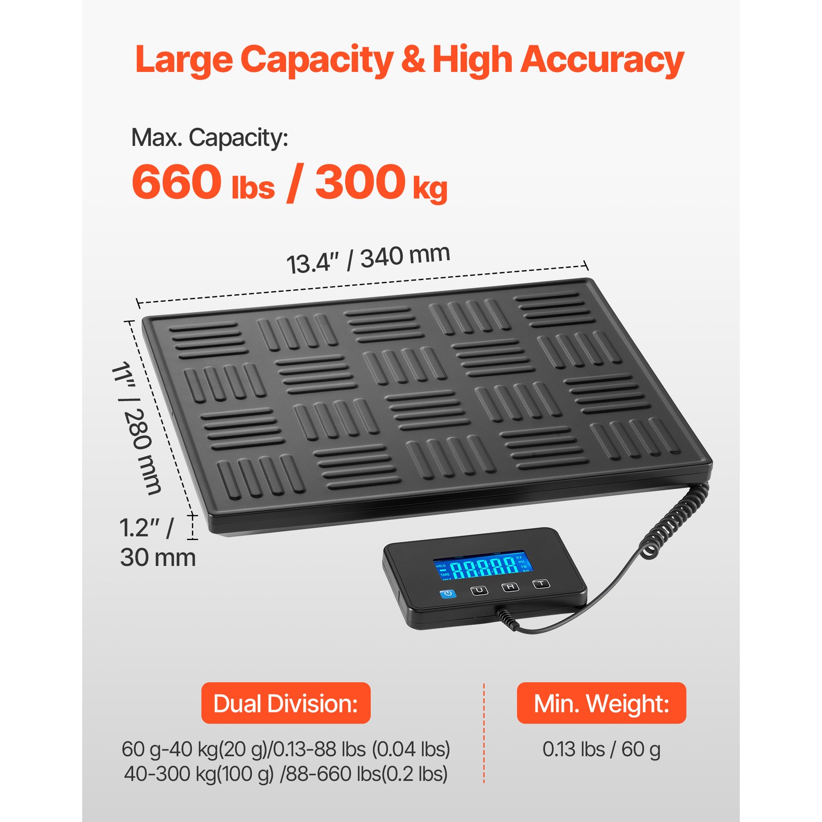 Uimoso 660 lbs Digital Shipping Scale with Dual Precision for Postal and Freight