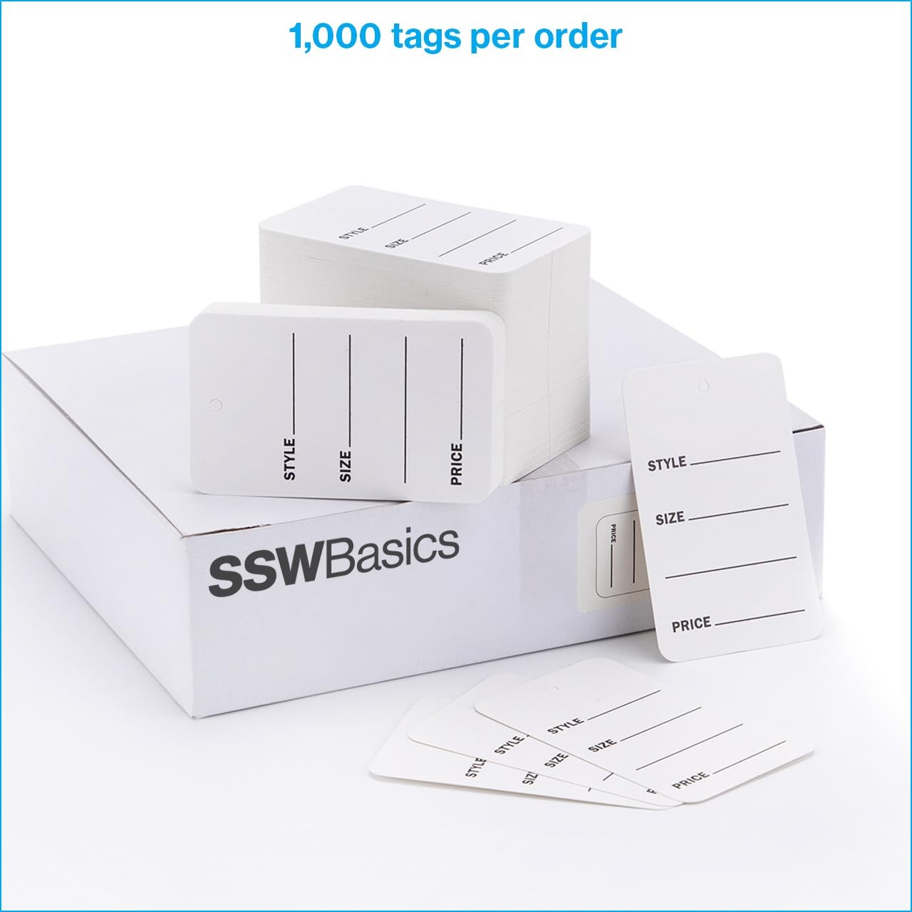 SSWBasics Large Unstrung White Non-Perforated 1 3/4â W x 2 7/8â H,
