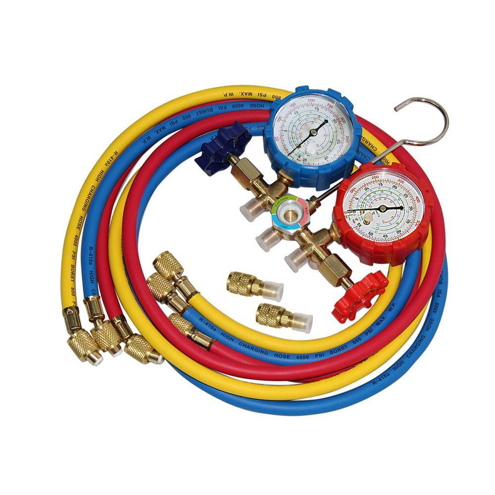 R410A R22 Manifold Gauge Set AC A/C 5FT Color Hose Air Conditioner HVAC 59» New