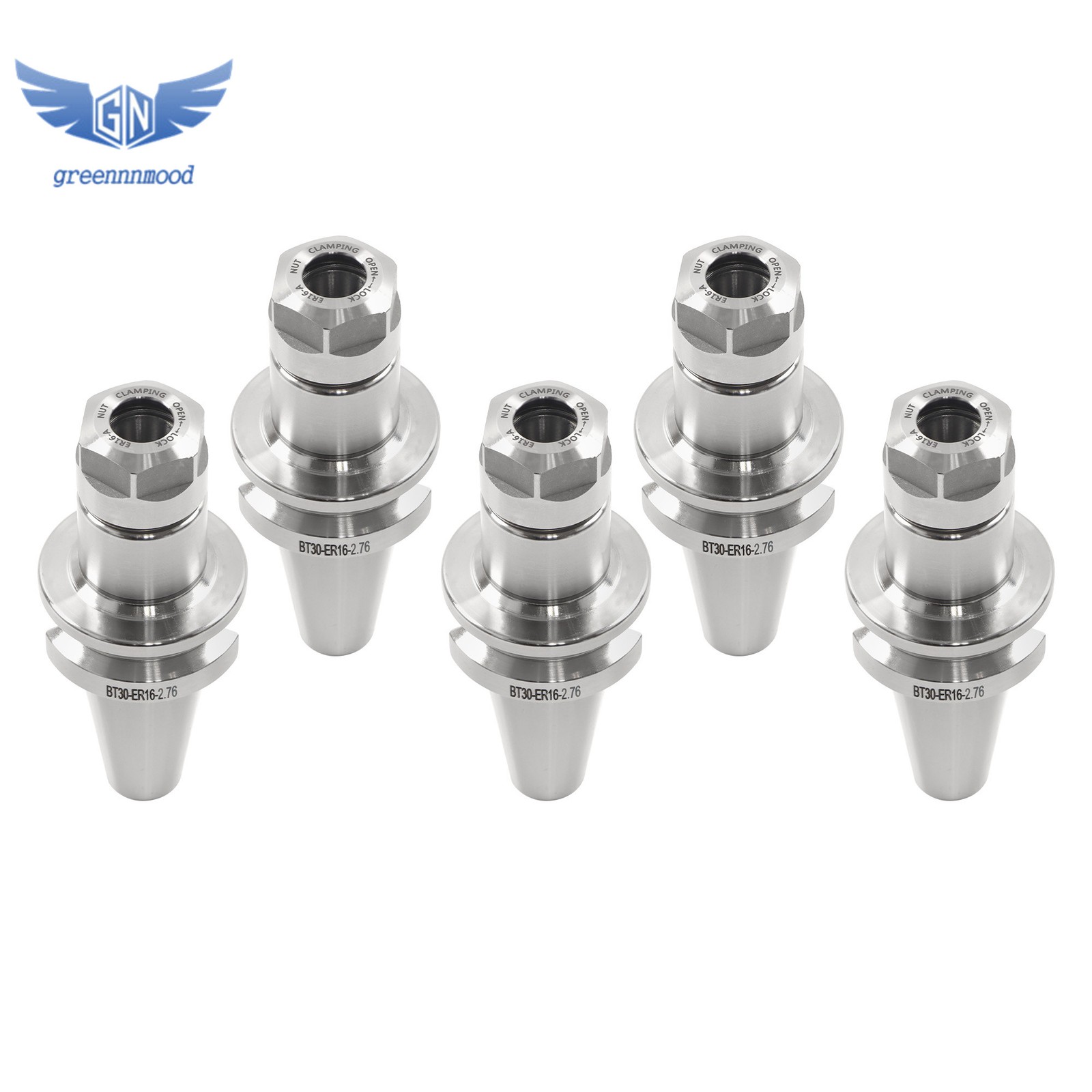 5 Pack BT30 ER16 2.76″ 70mm Precision Collet Chuck Holder Balance to 12000RPM