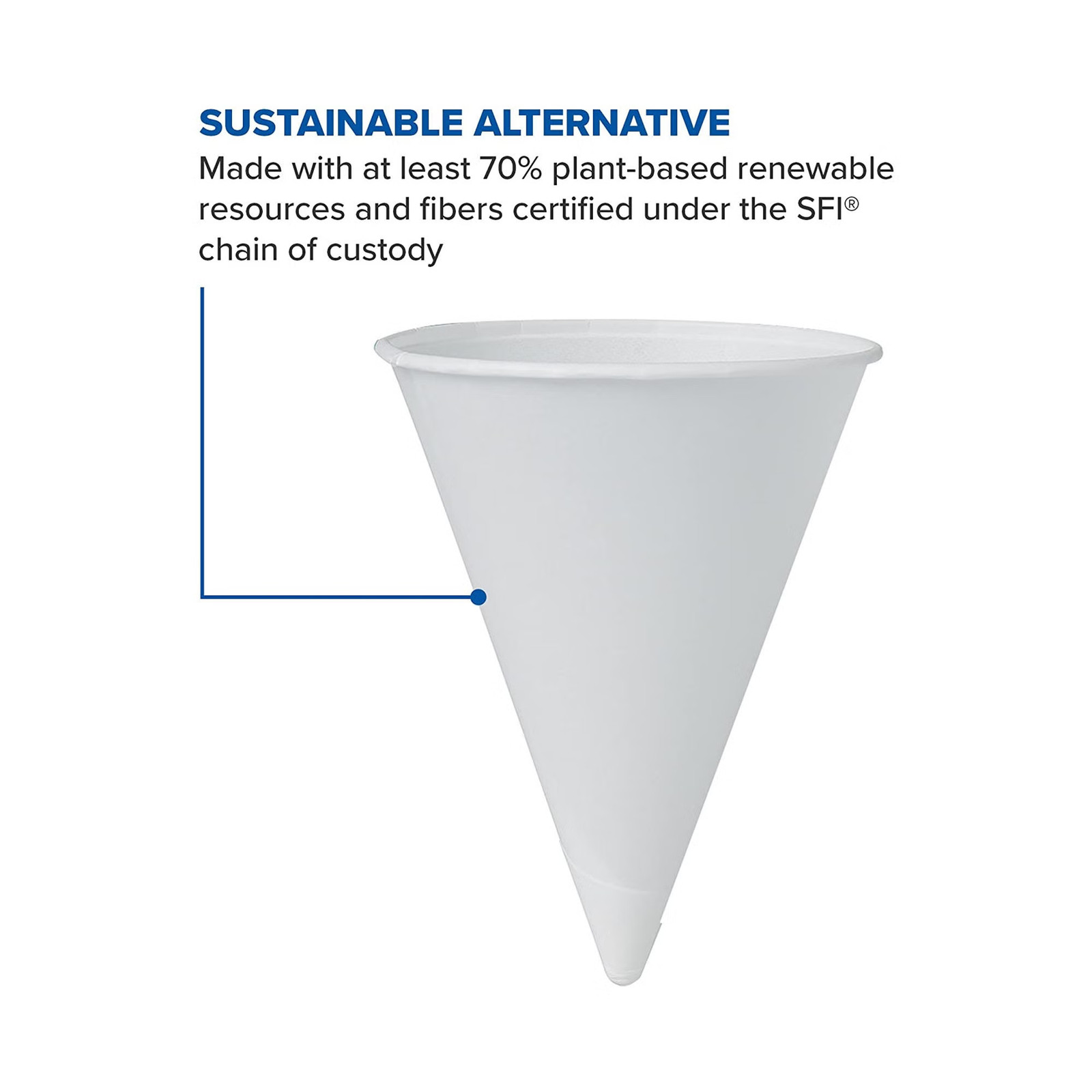Bare Disposable Paper Cone Cup White Paper 4 oz. 200 Ct 4R-2050
