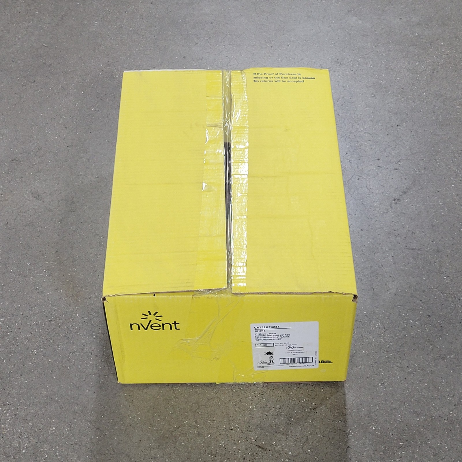 Box of 50 Nvent CAT32HP4Z34 J-Hook, 2″ (50mm), 3/8″ Rod – NEW