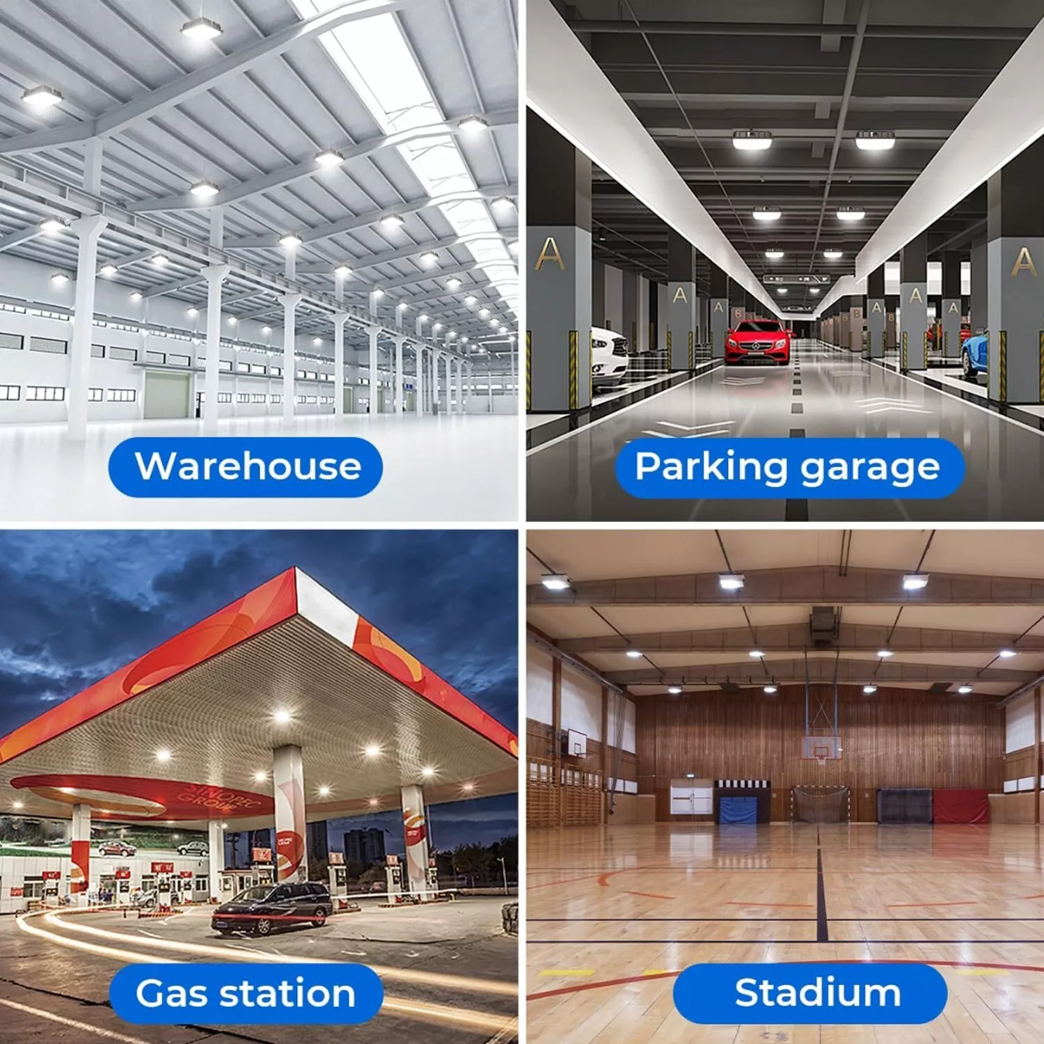Outdoor Gas Station LED Canopy Garage Light 70W Parking Lot Street Light 4PACK