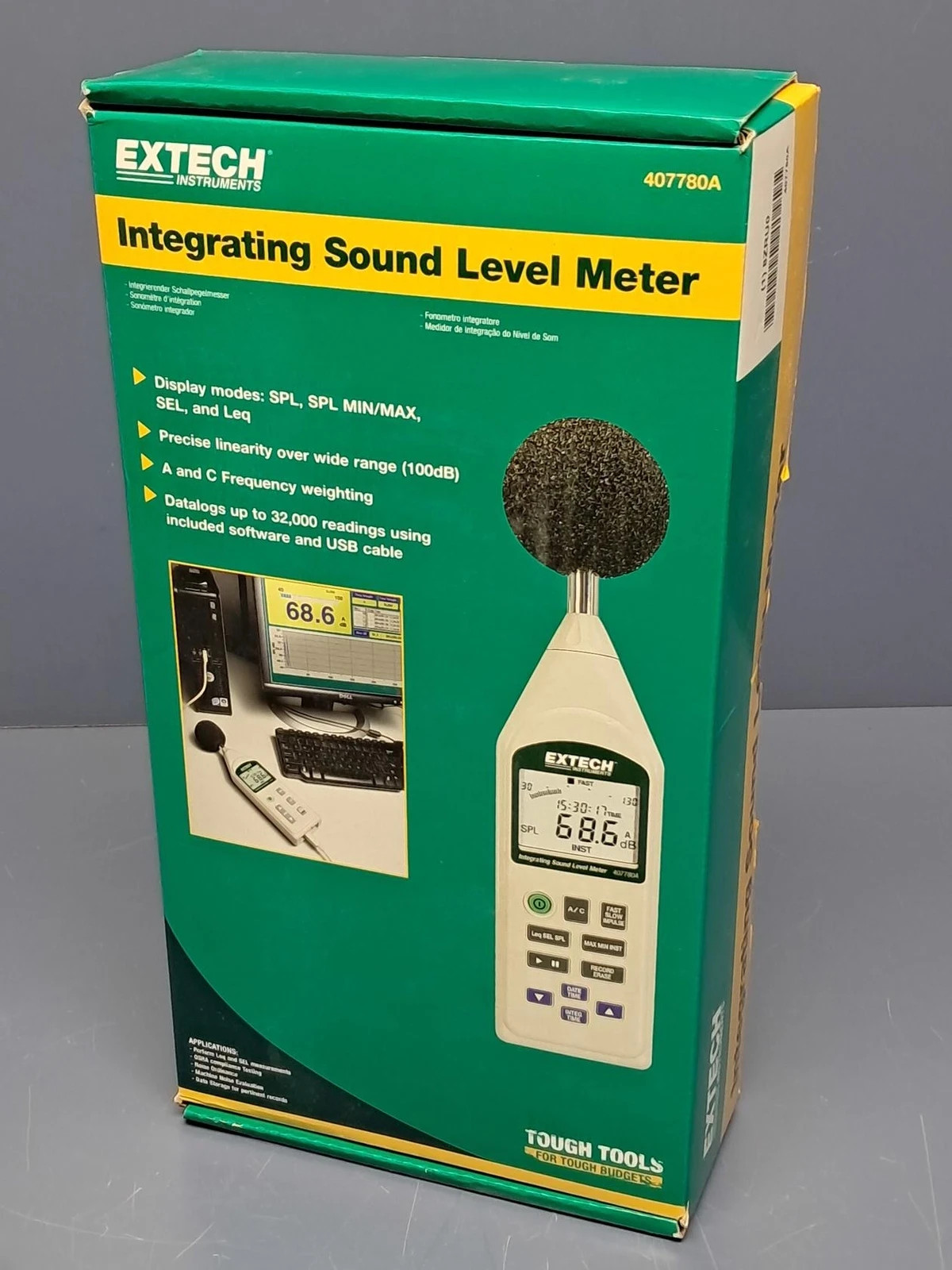 Extech 407780A Integrating Sound Level Meter – 30 dB to 130 dB PARTS/REPAIR