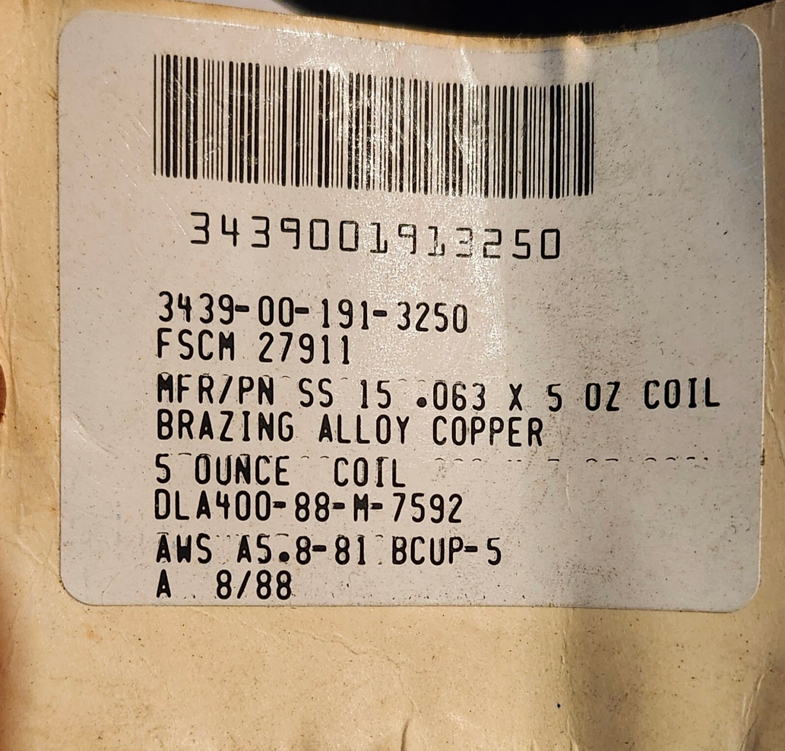 15% Silver Copper Brazing Alloy Coil AWS A5.8-81 BCUP-5 .063″ 25oz 5-PACK BUNDLE