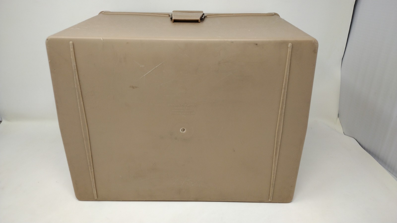 Vintage Sterling Plastics Company Tan jumbo File Folder Box Storage USA 1970s 2