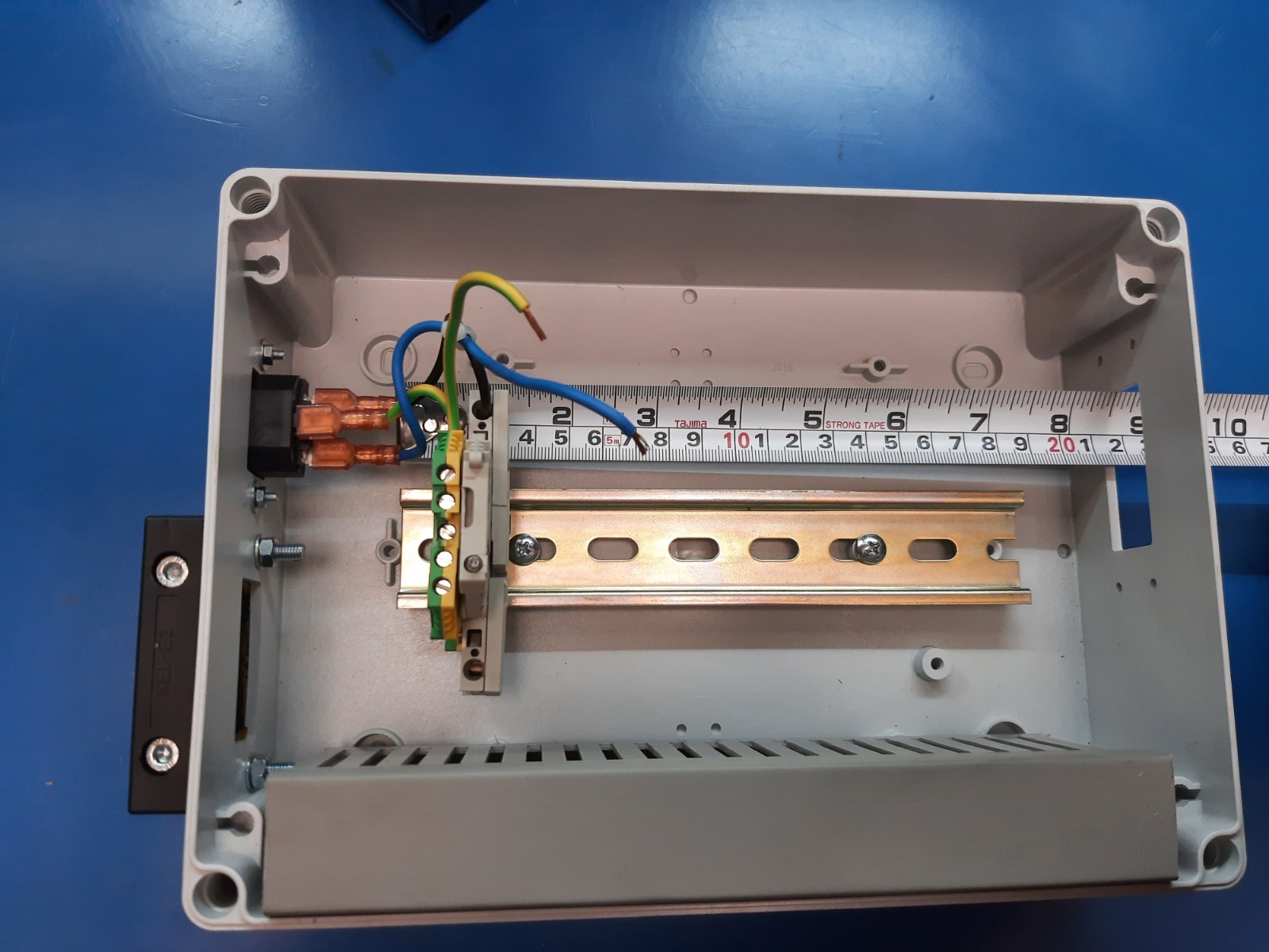 Industrial DIN-Rail Enclosure w/ Pre-wired Power Inlet, Connector Block & Fuse