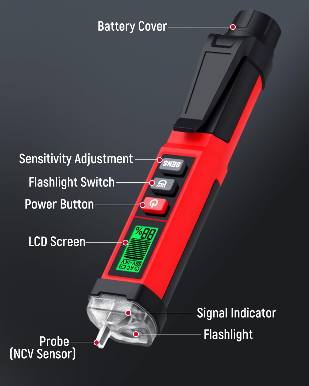 Non Contact Voltage Tester, CAT IV 1000V Dual Range AC 12V/70V1000V Electrica…