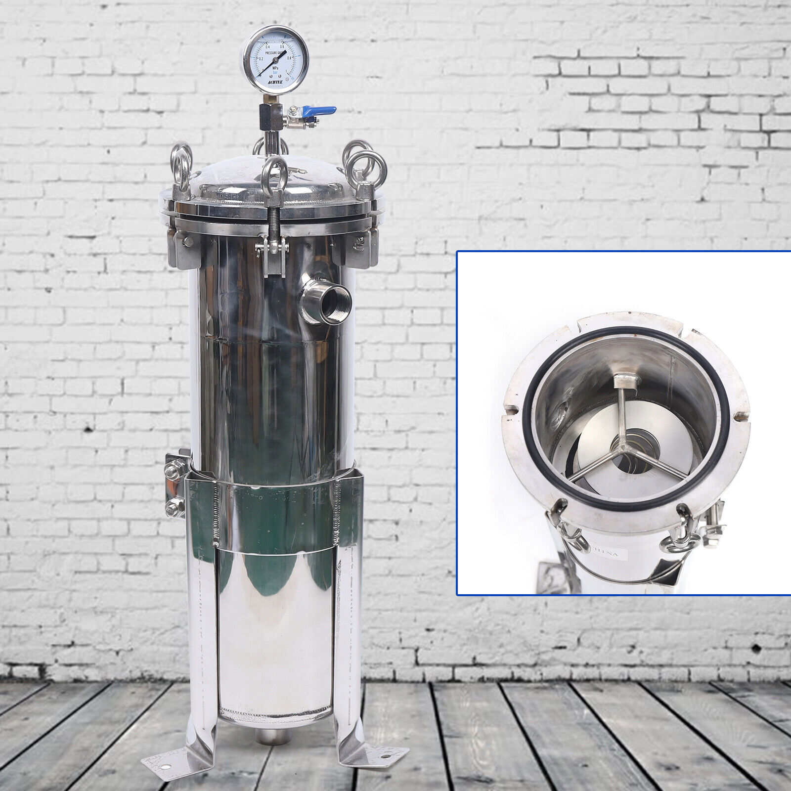 304 Stainless Steel Filter Bag Housing 150PSI High Pressure Filtration System