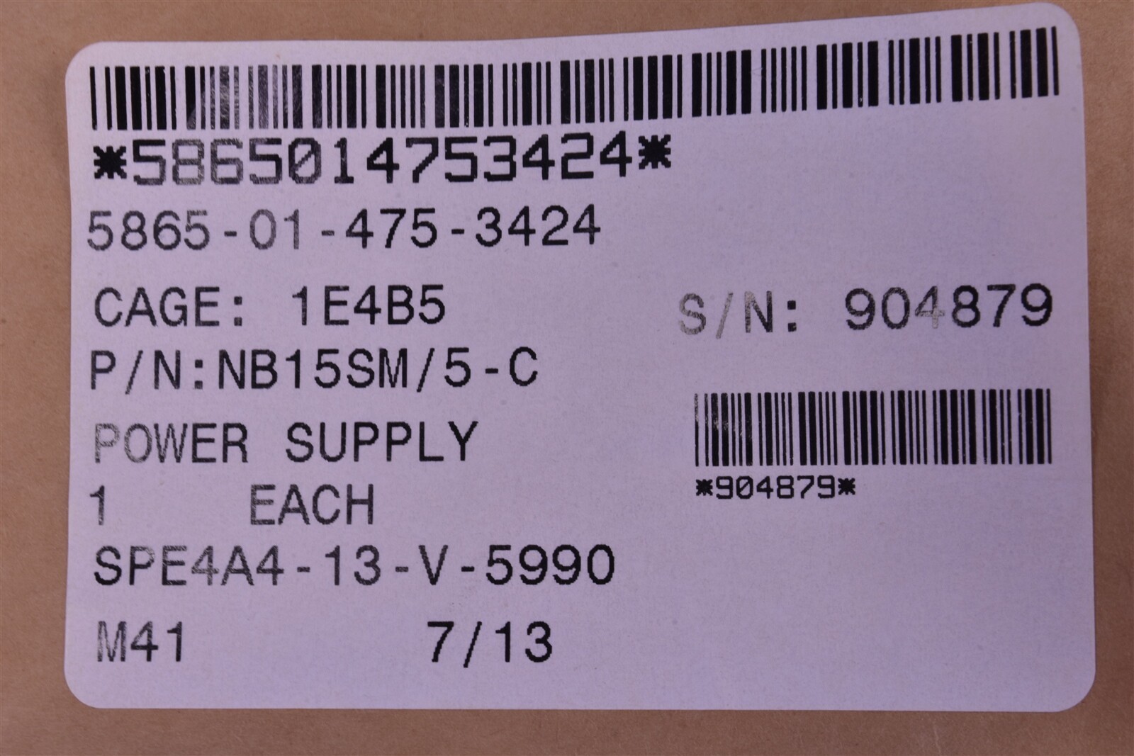 Eaton Mil-Spec Single Output DC/DC Converter 28Vdc In, 5Vdc Out P/N: NB15SM/5-C