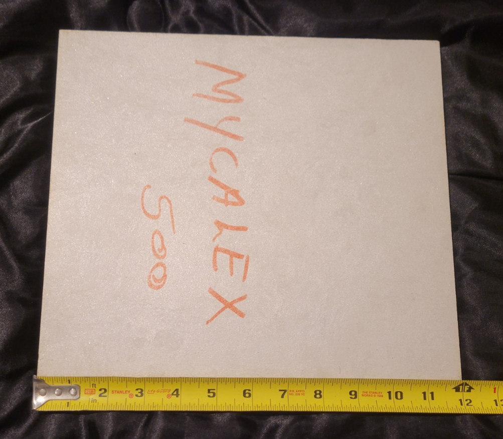 Mycalex 500 1/2 x 10 1/2 x 12″ (.500 x 10.500 x 12.000) Ceramic INV#X-109