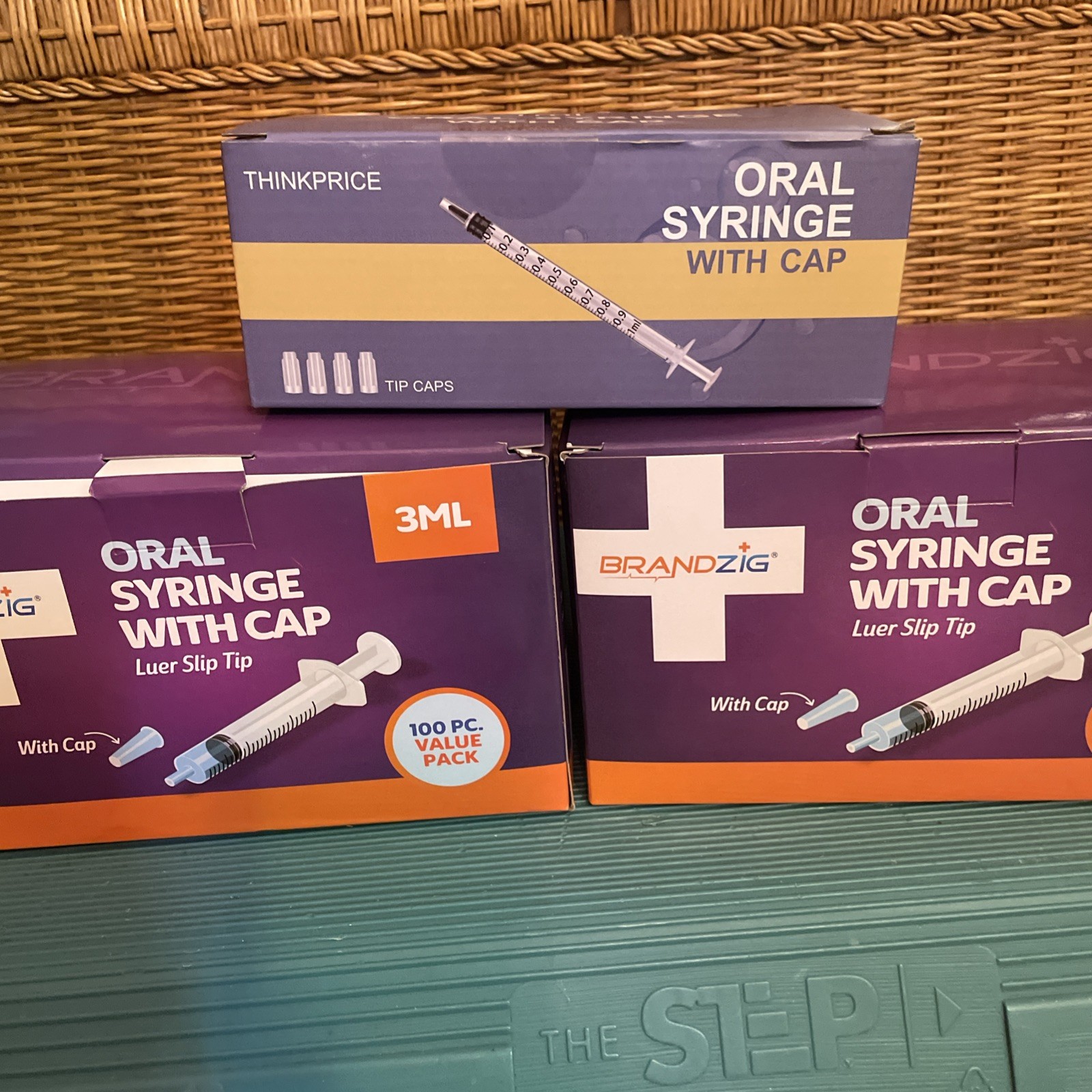 Lot 2- Brandzig 3ml Oral Syringe 100 Pack Luer Slip Tip & Thinkprice 1ml