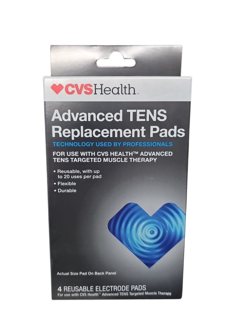 CVS Health Advanced TENS Replacement Pads 4 Reusable Electrode Pads EXP 04-2026