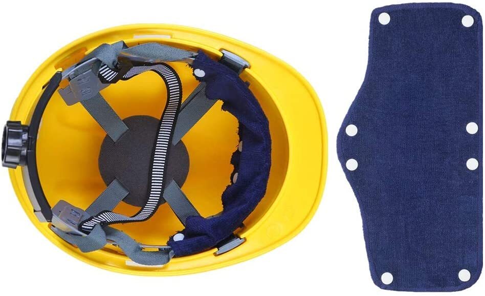 G & F Products 13080-6 Terry Topper Snap-On Hard Hat Sweatband, Blue, 6 pieces