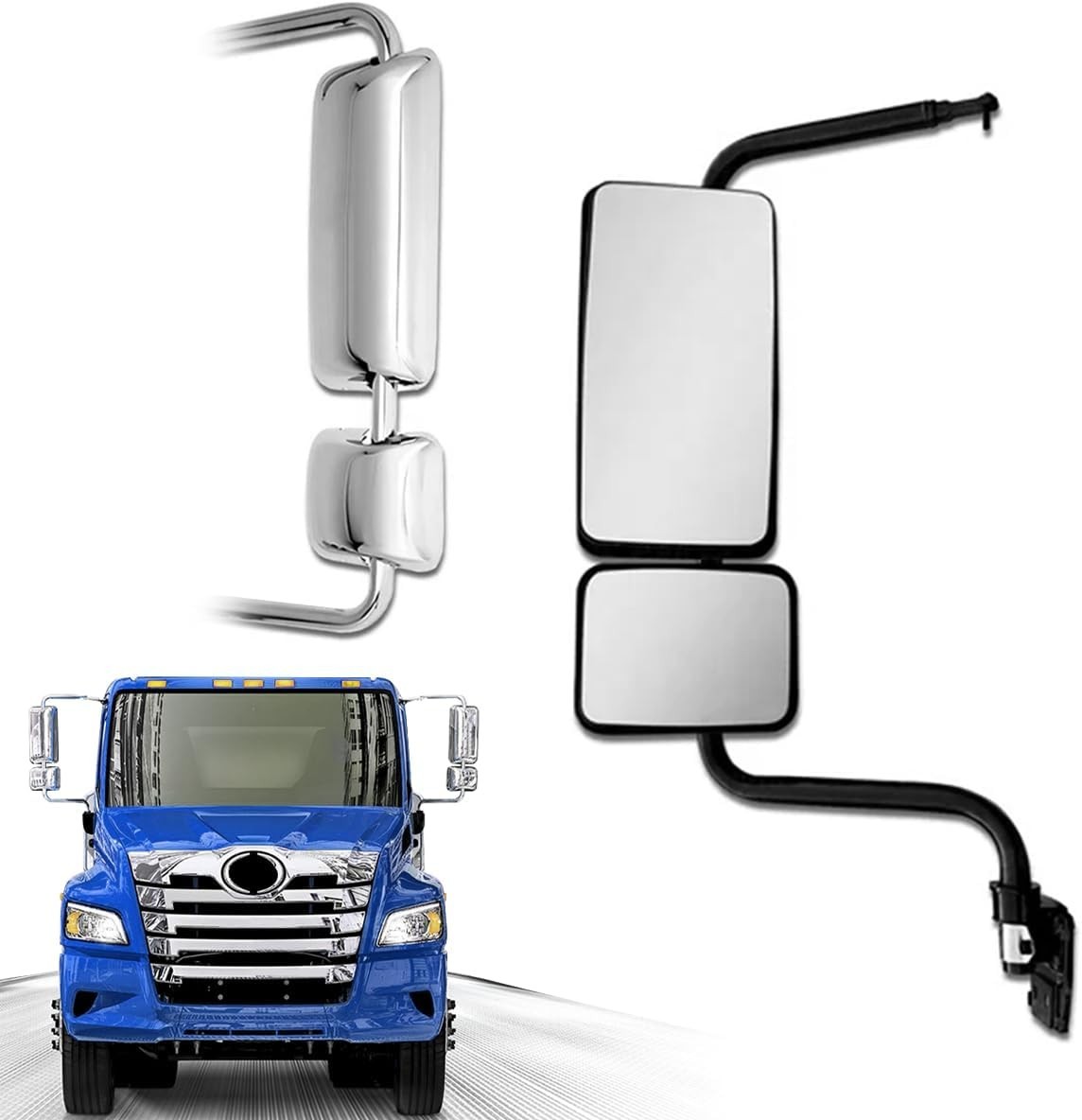 Chrome Door Mirror fit for 2011+ Hino 238 258 268 338 Semi Trucks Left Driver Si