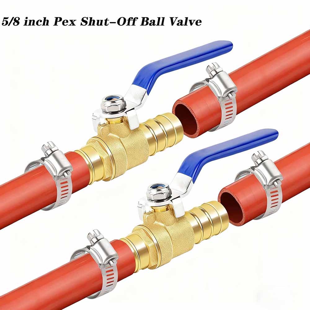 5/8″ Brass Hose Barb Ball Valve Kit – Heater Hose Shut Off Valve for Automotive