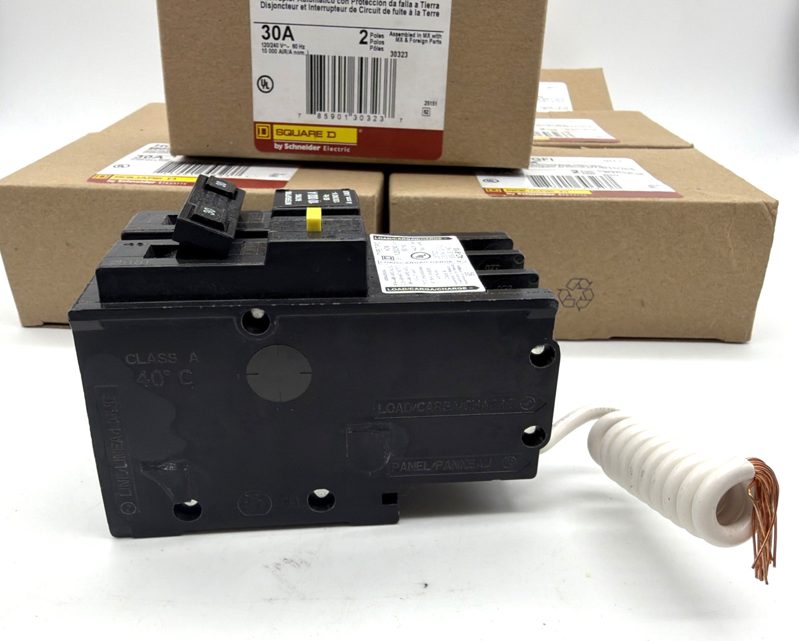 SQUARE D HOM230GFI 30A 2-POLE GFCI BREAKER HOMELINE 240V 7 PACK NEW