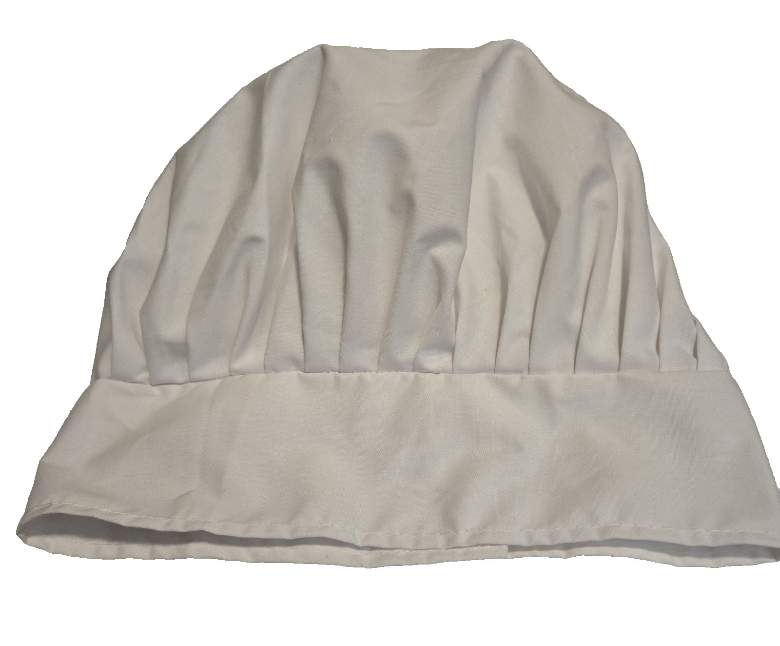White Chef’s Hat Poly/Cotton Blend w/ Hook & Loop Fastener–Black Fiber on H & L