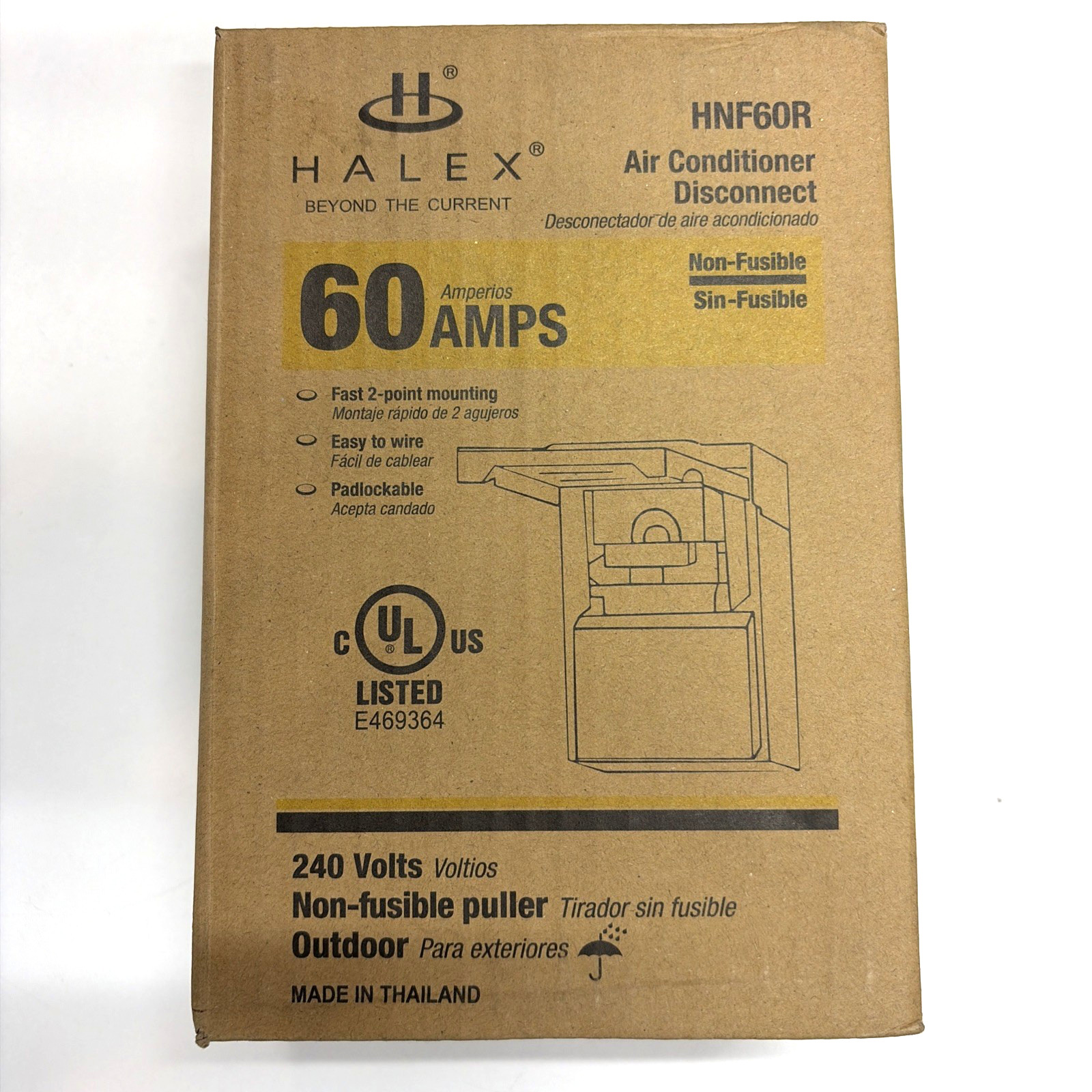 HALEX HNF60R 60-AMP Non-Fuse Air Conditioner Disconnect