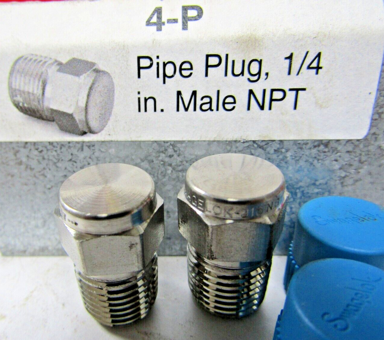 ✌️2) NEW SWAGELOK SS-4-P PLUG FOR 1/4″ MALE NPT LOT OF 2