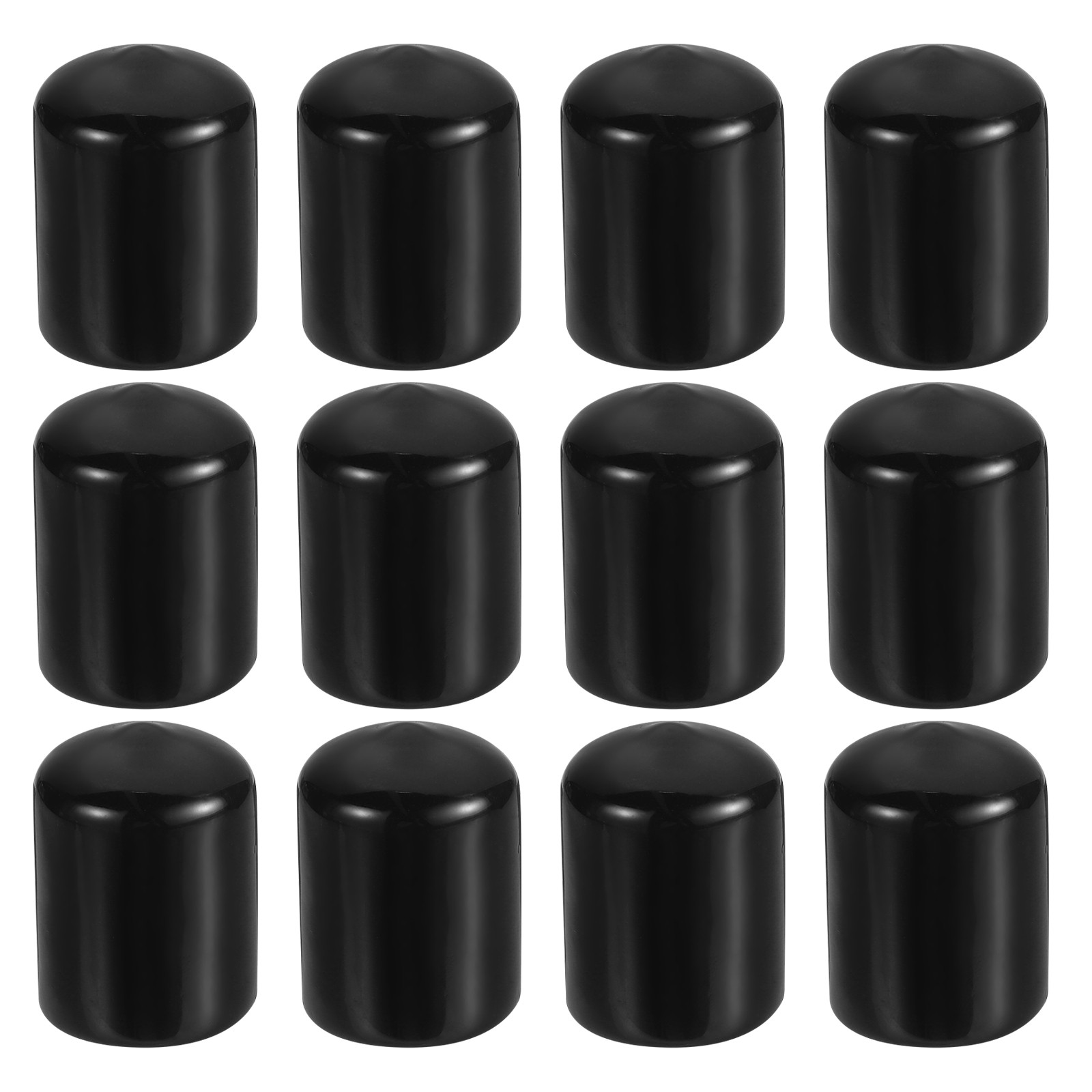 12Pack 3/4″ ID Round Rubber End Caps, Flexible Rubber Bolt Covers Caps Black