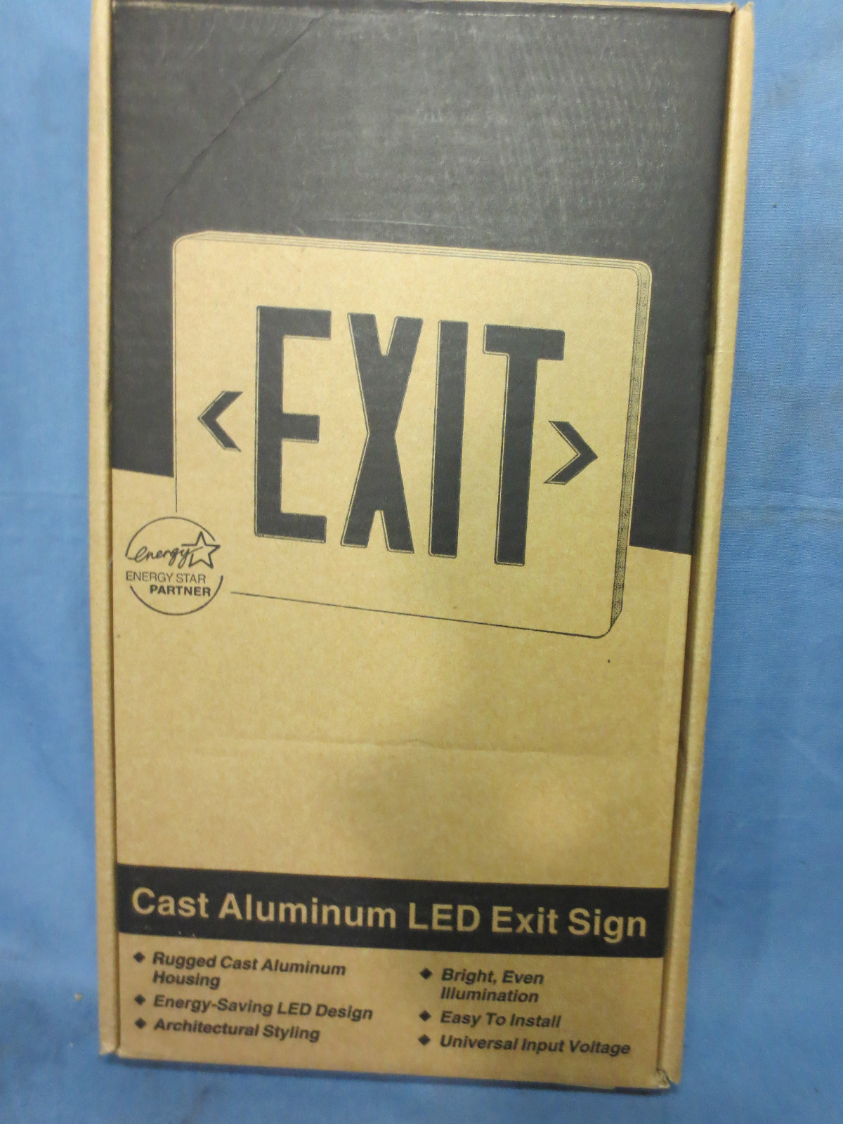 PRESCOLITE GC1REB GC SERIES CAST ALUMINUM LED EXIT SIGN – RED LETTERS on BLACK